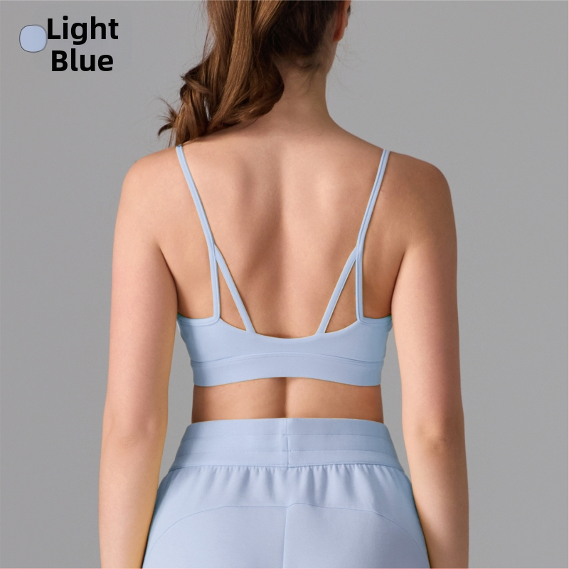 Sportski grudnjak s antibakterijskom tkaninom, pun košarica, tanko oblikovani košarice, fiksni dvostruki naramenici, pogodan za trčanje, jogu i pilates