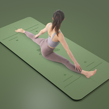 PU joga podloga s kokosovim vlaknom, 185 x 68 x 0,5 cm, protuklizna, geometrijski uzorak