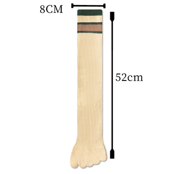 Șosete până la genunchi, cu degete separate, din bumbac, cu dungi, sport, cu absorbție a transpirației și controlul mirosului