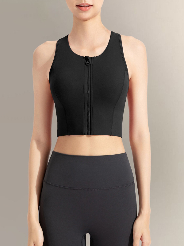 Αθλητικό σουτιέν με μπροστινό φερμουάρ και σταθερές κάψες – αντοχή σε κραδασμούς, γρήγορο στέγνωμα, ελαφρύ και διαπνέον