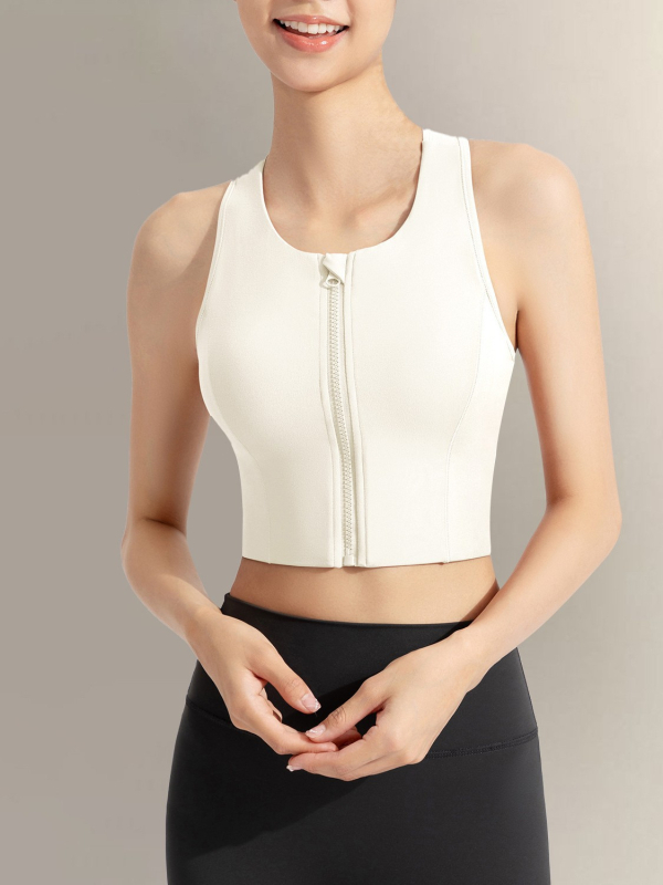 Αθλητικό σουτιέν με μπροστινό φερμουάρ και σταθερές κάψες – αντοχή σε κραδασμούς, γρήγορο στέγνωμα, ελαφρύ και διαπνέον