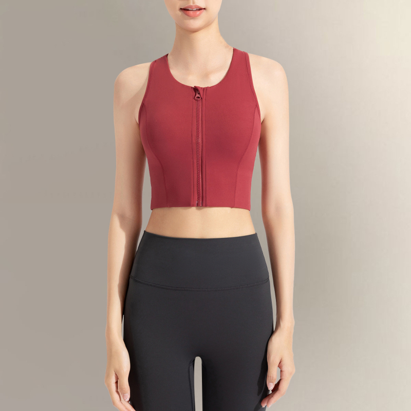 Αθλητικό σουτιέν με μπροστινό φερμουάρ και σταθερές κάψες – αντοχή σε κραδασμούς, γρήγορο στέγνωμα, ελαφρύ και διαπνέον