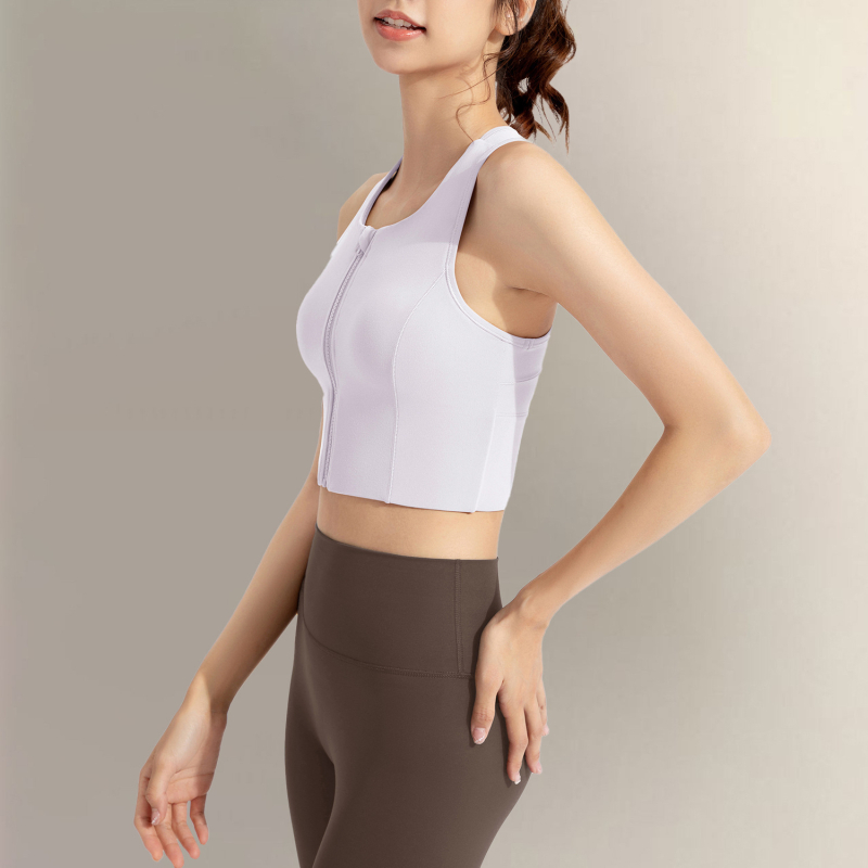 Αθλητικό σουτιέν με μπροστινό φερμουάρ και σταθερές κάψες – αντοχή σε κραδασμούς, γρήγορο στέγνωμα, ελαφρύ και διαπνέον