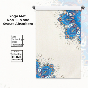 Peng Di mikrošķiedras jogas dvielis fitnesam — 3 mm biezums, 300 g, mitrumu uzsūcošs, neslīdīgs; sastāvs: 85% poliesters, 15% neilons