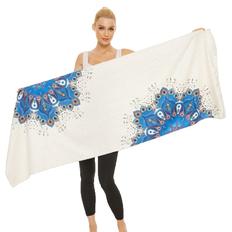 Peng Di mikrošķiedras jogas dvielis fitnesam — 3 mm biezums, 300 g, mitrumu uzsūcošs, neslīdīgs; sastāvs: 85% poliesters, 15% neilons