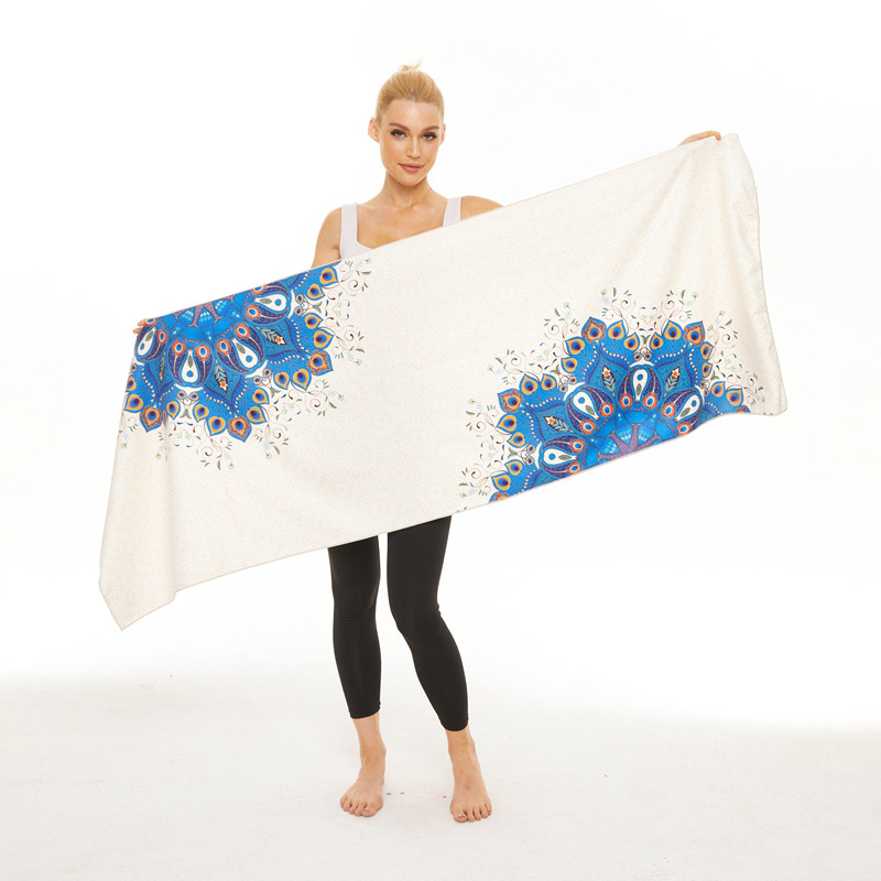 Peng Di mikrošķiedras jogas dvielis fitnesam — 3 mm biezums, 300 g, mitrumu uzsūcošs, neslīdīgs; sastāvs: 85% poliesters, 15% neilons