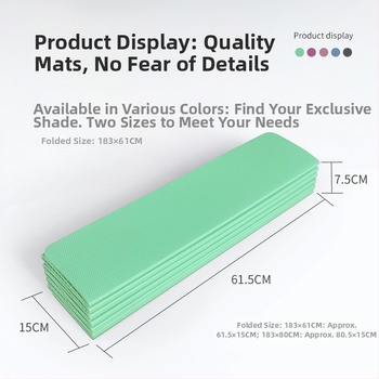 Joga prostirka od TPE, dvostrano sklopiva, prijenosna, protuklizna, 700 g, debljina 4/6/8 mm