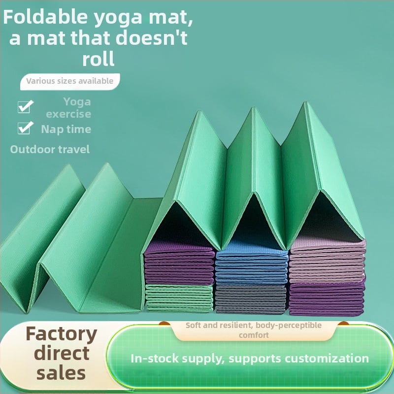 Joga prostirka od TPE, dvostrano sklopiva, prijenosna, protuklizna, 700 g, debljina 4/6/8 mm