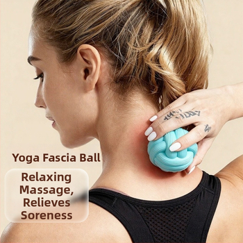 Silikonska fasijska masažna lopta za jogu – ne napuhuje, opuštanje mišića struka i leđa, masaža akupunkturnih točaka na vratu i lukama stopala, težina 240 g