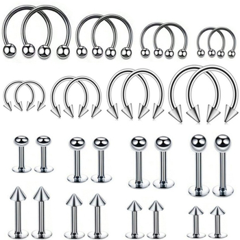 Set nakita za piercing tijela — nehrđajući čelik, unisex stil, zakrivljen oblik, tip piercinga