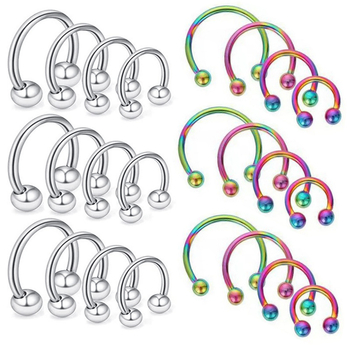 Set nakita za piercing tijela — nehrđajući čelik, unisex stil, zakrivljen oblik, tip piercinga