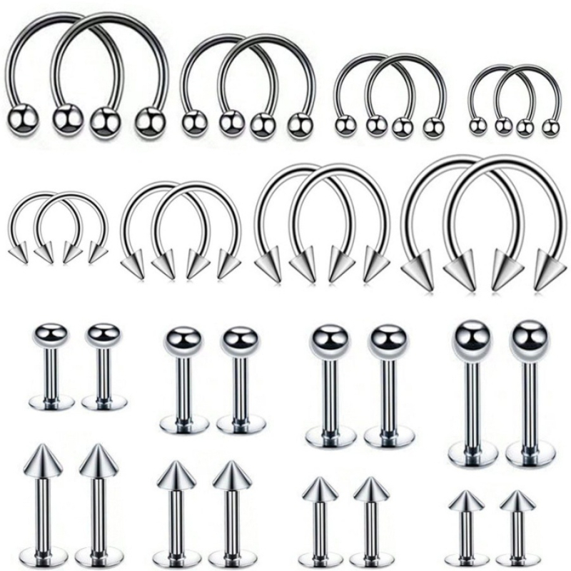 Set nakita za piercing tijela — nehrđajući čelik, unisex stil, zakrivljen oblik, tip piercinga