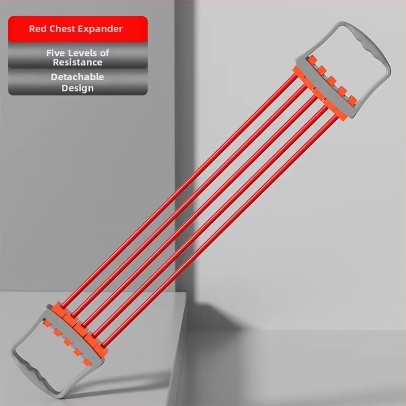 Krūtinės ištempiklis – daugiafunkcis treniruoklis krūtinės ir rankų raumenims, medžiaga TPR, pasipriešinimas 5-asis lygis, guminė traukimo juosta, tinkamas vaikams, paaugliams ir suaugusiems