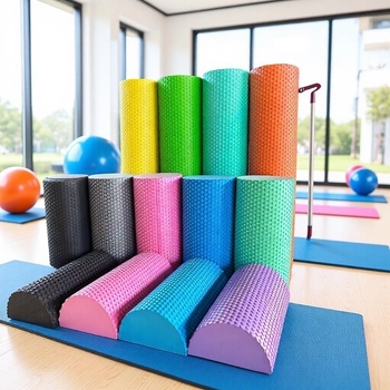 Xinge EVA полуокръгла йога колона за баланс – твърдо ядро, мека пяна, за гръб и талия