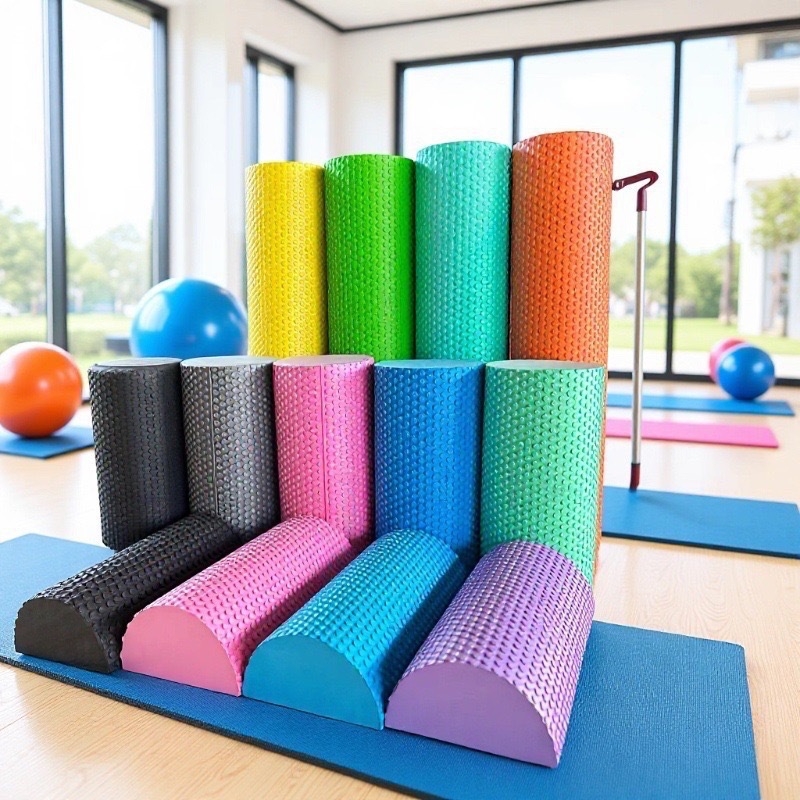 Xinge EVA полуокръгла йога колона за баланс – твърдо ядро, мека пяна, за гръб и талия