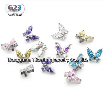 Piercing za uho od titanijskog legura, dizajn leptira, polirani završetak, unisex