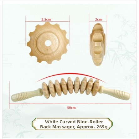 Koka deviņriteņu masāžas ierīce, ķīniešu stila