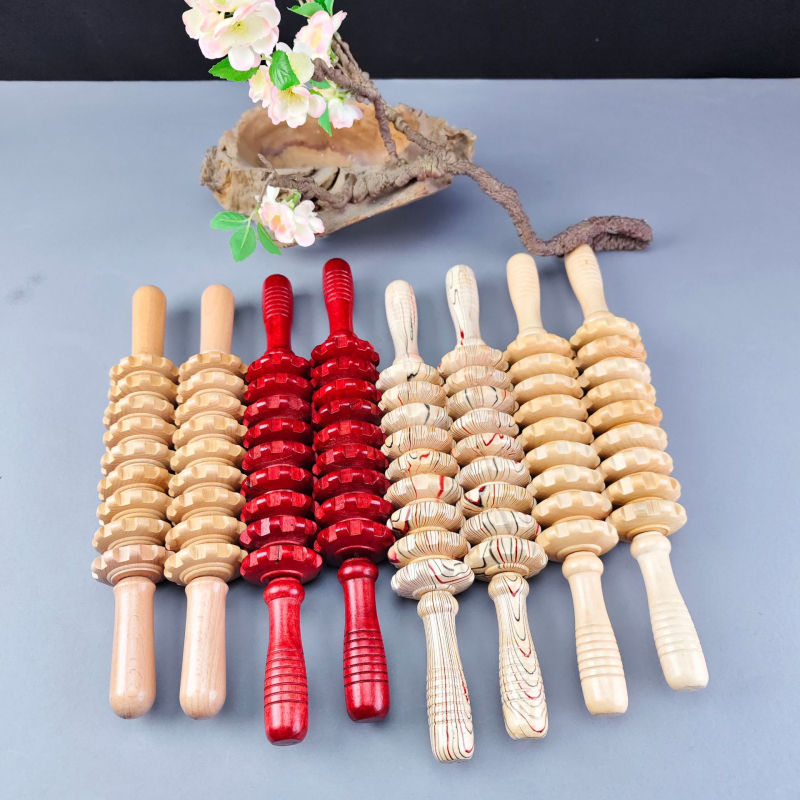 Koka deviņriteņu masāžas ierīce, ķīniešu stila