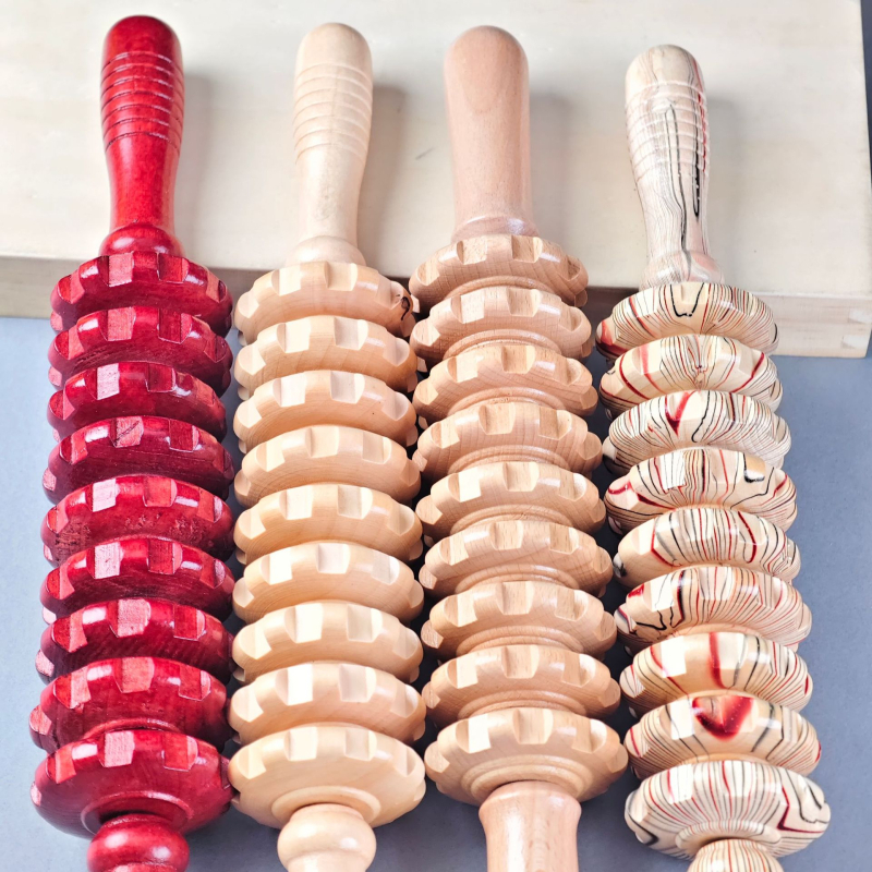 Koka deviņriteņu masāžas ierīce, ķīniešu stila