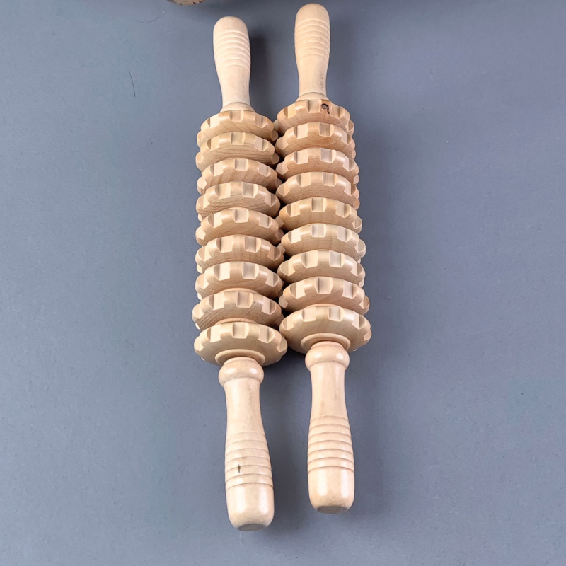 Koka deviņriteņu masāžas ierīce, ķīniešu stila