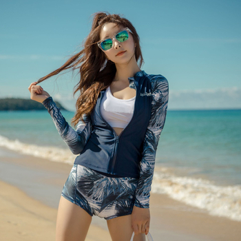 Sieviešu garās piedurknes niršanas peldkostīms — neilons, UV aizsardzība, mitruma atvilkšana, ātra žūšana, vienkrāsains digitālais prints, piemērots visām sezonām