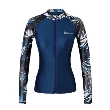 Sieviešu garās piedurknes niršanas peldkostīms — neilons, UV aizsardzība, mitruma atvilkšana, ātra žūšana, vienkrāsains digitālais prints, piemērots visām sezonām