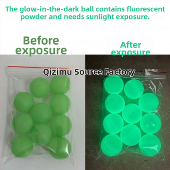 Naktį švytinti stalo teniso kamuolys, fluorescencinis, PP medžiaga, skirta lauko sportui ir pramogoms; prekė Other, nėra įmanoma spausdinti logotipą, be pritaikymo