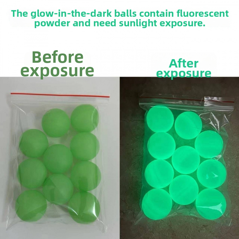 Naktį švytinti stalo teniso kamuolys, fluorescencinis, PP medžiaga, skirta lauko sportui ir pramogoms; prekė Other, nėra įmanoma spausdinti logotipą, be pritaikymo