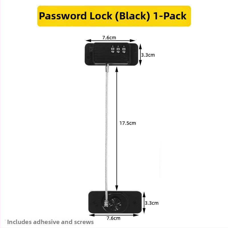 Bez urbuma atvilktnes slēdzene ar paroli — bērnu drošībai ledusskapī un slidējošām durvīm — Zīmols Unique; Tips: Car electronic lock; Materiāls: Other; Slēdzēja cilindrs: Other