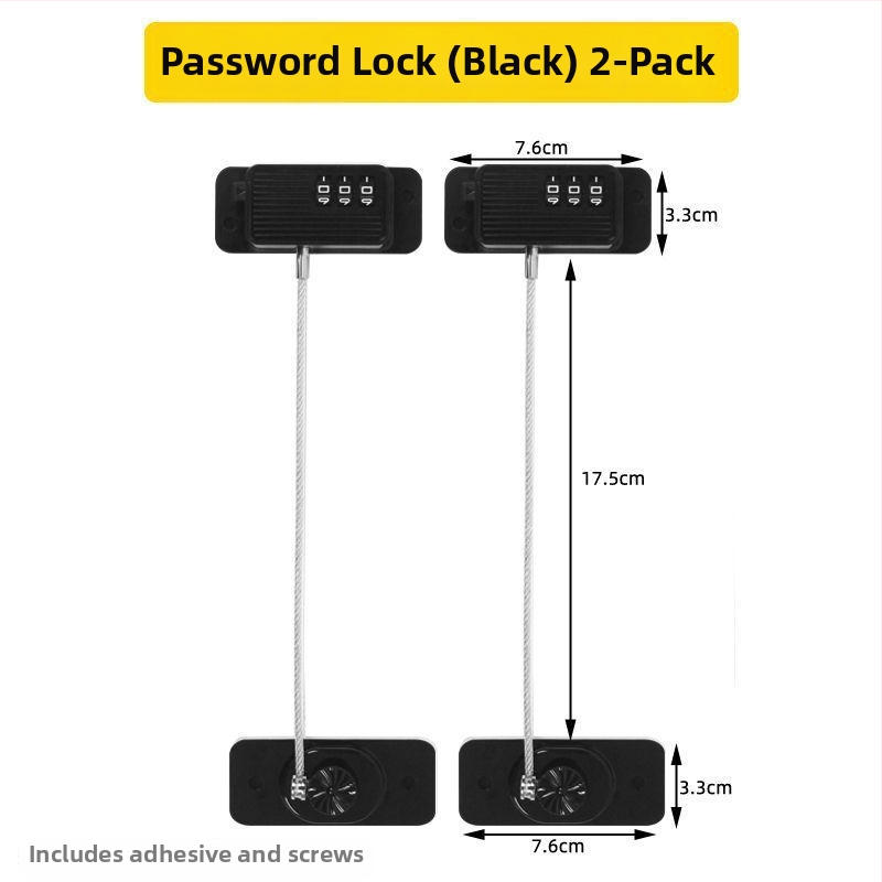 Bez urbuma atvilktnes slēdzene ar paroli — bērnu drošībai ledusskapī un slidējošām durvīm — Zīmols Unique; Tips: Car electronic lock; Materiāls: Other; Slēdzēja cilindrs: Other