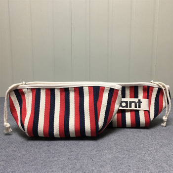 Sac de machiaj din pânză cu fermoar – model cu litere, fără căptușeală, respirabil, portabil, pliabil