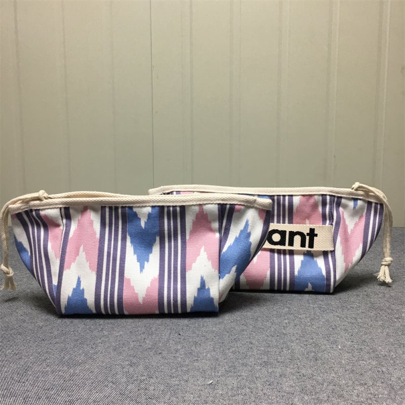 Sac de machiaj din pânză cu fermoar – model cu litere, fără căptușeală, respirabil, portabil, pliabil