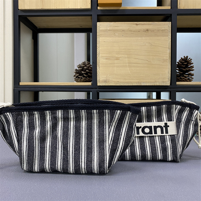 Sac de machiaj din pânză cu fermoar – model cu litere, fără căptușeală, respirabil, portabil, pliabil