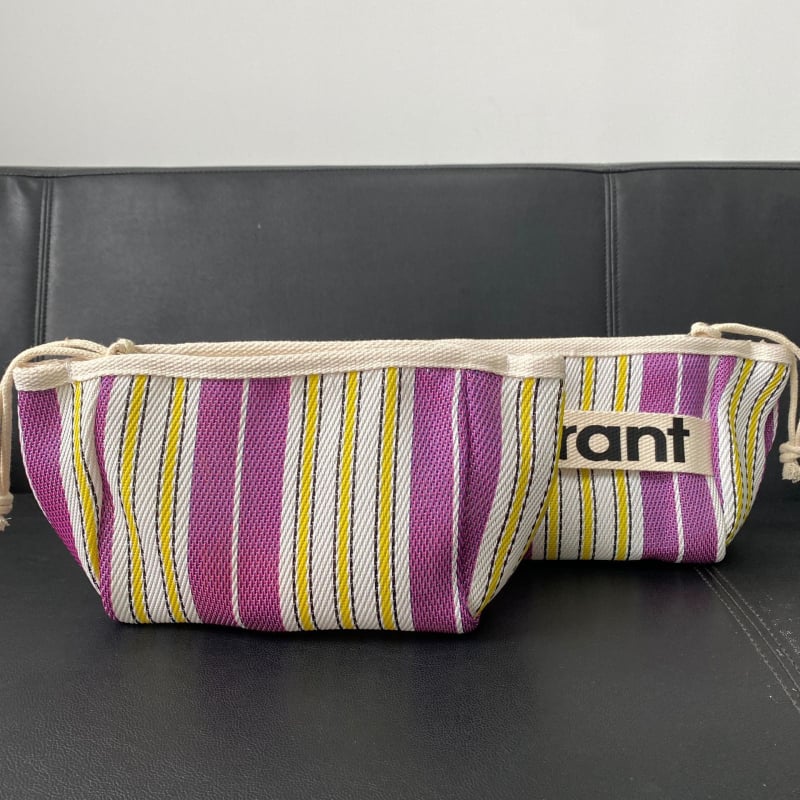 Sac de machiaj din pânză cu fermoar – model cu litere, fără căptușeală, respirabil, portabil, pliabil