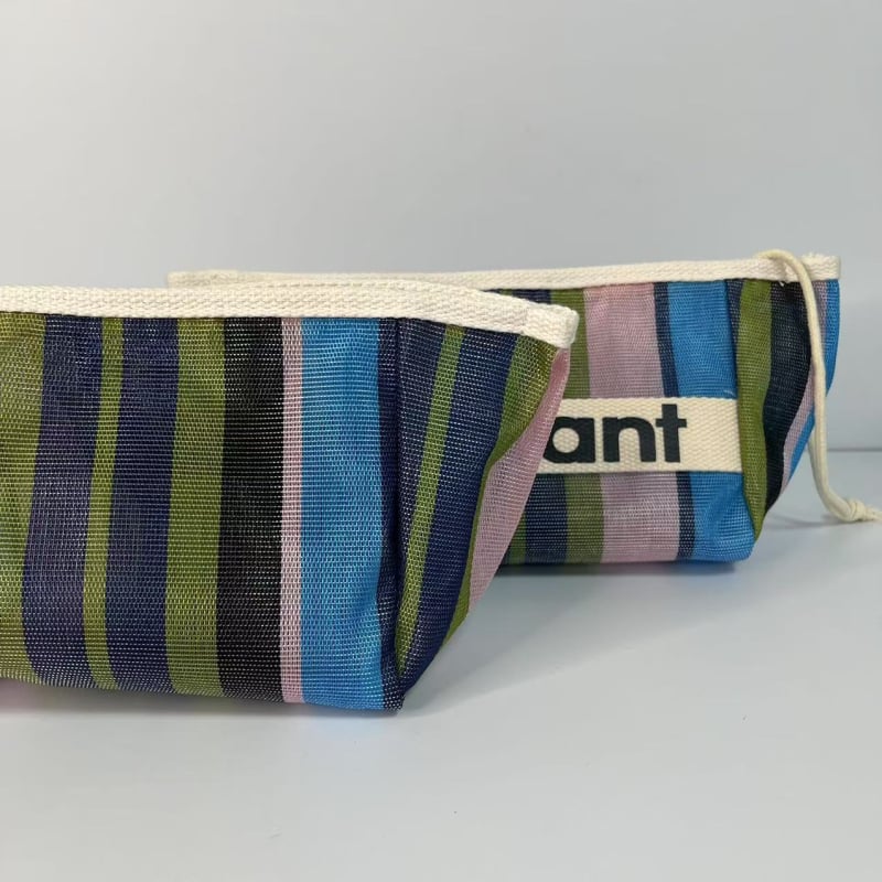 Sac de machiaj din pânză cu fermoar – model cu litere, fără căptușeală, respirabil, portabil, pliabil