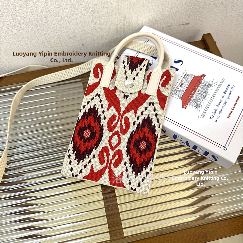 Чанта за телефон с етно стил Синдзян Ediris, полиестер, вертикална квадратна форма, заключващ механизъм, унисекс, за пътуване