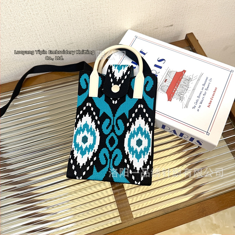 Чанта за телефон с етно стил Синдзян Ediris, полиестер, вертикална квадратна форма, заключващ механизъм, унисекс, за пътуване