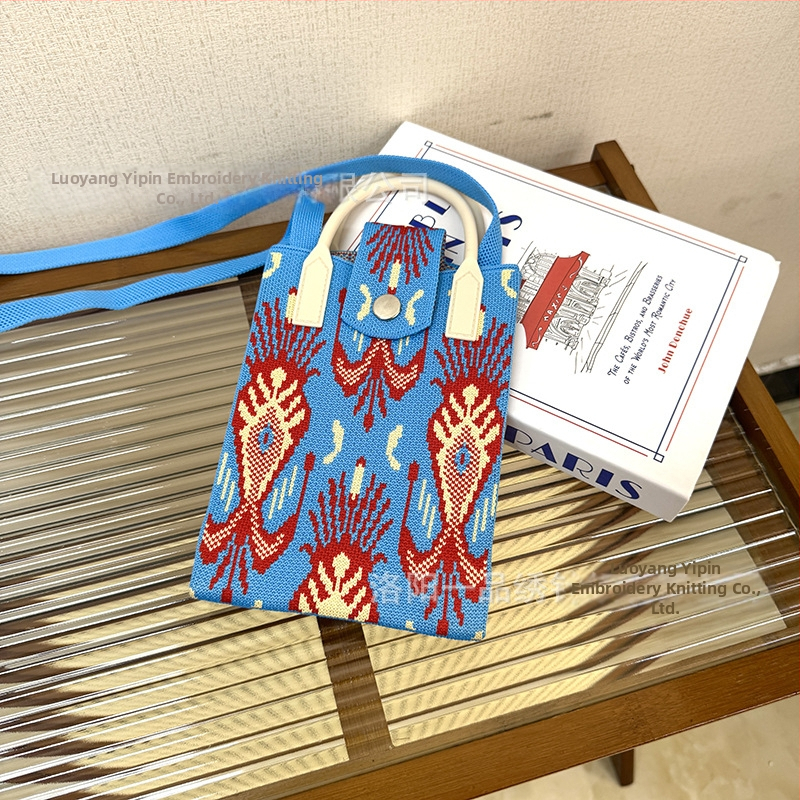 Чанта за телефон с етно стил Синдзян Ediris, полиестер, вертикална квадратна форма, заключващ механизъм, унисекс, за пътуване