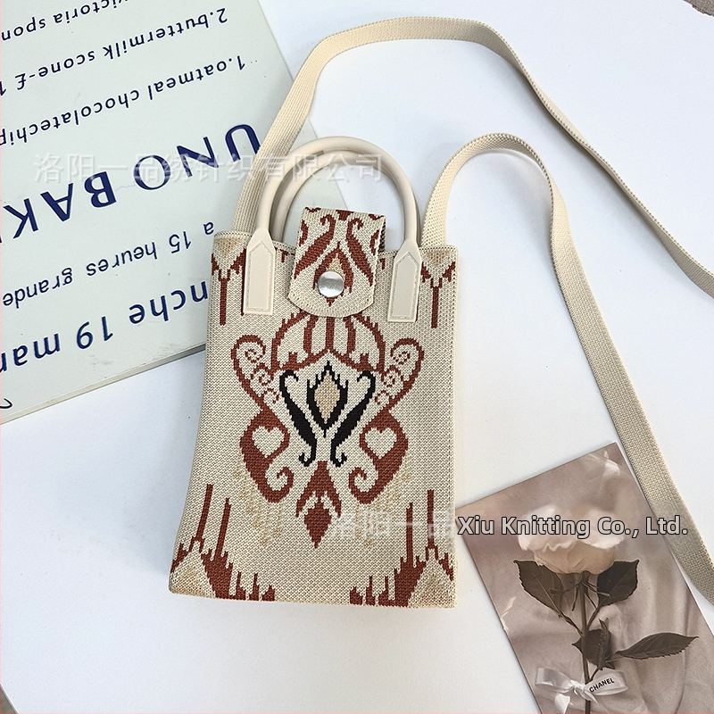 Чанта за телефон с етно стил Синдзян Ediris, полиестер, вертикална квадратна форма, заключващ механизъм, унисекс, за пътуване