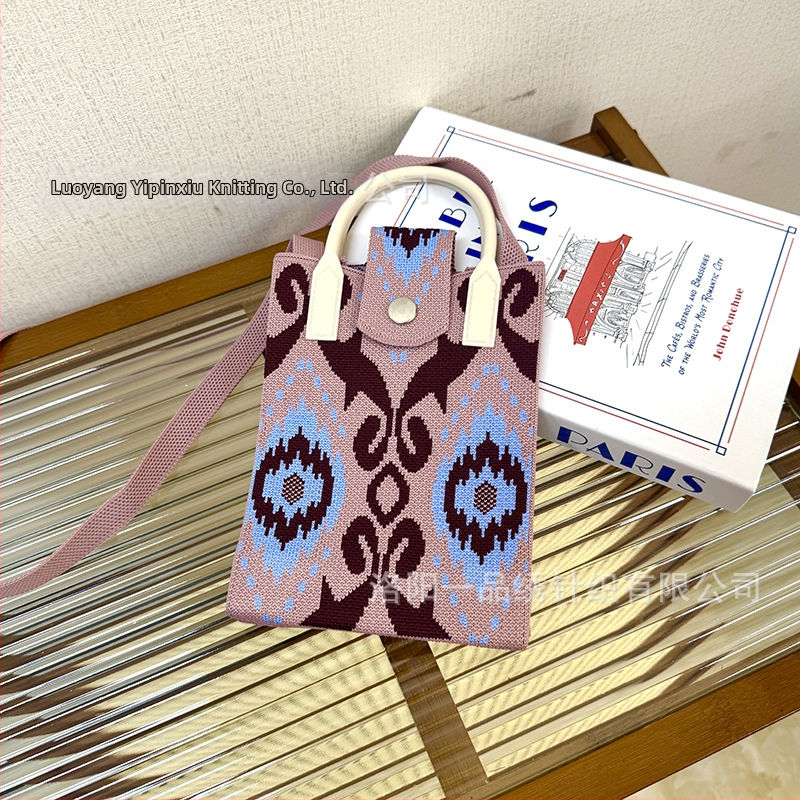 Чанта за телефон с етно стил Синдзян Ediris, полиестер, вертикална квадратна форма, заключващ механизъм, унисекс, за пътуване