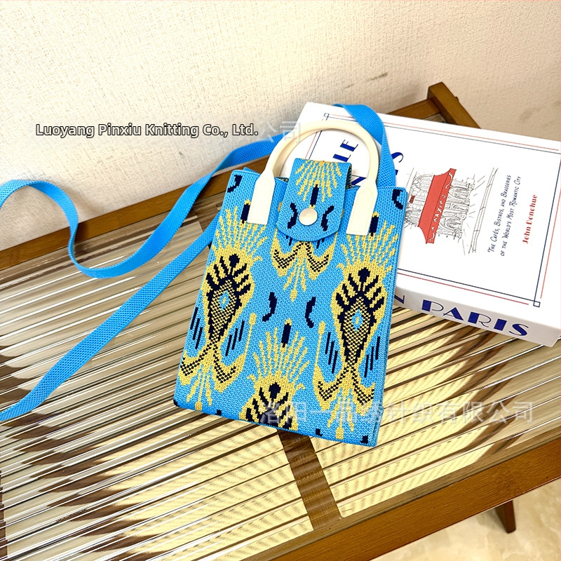 Чанта за телефон с етно стил Синдзян Ediris, полиестер, вертикална квадратна форма, заключващ механизъм, унисекс, за пътуване