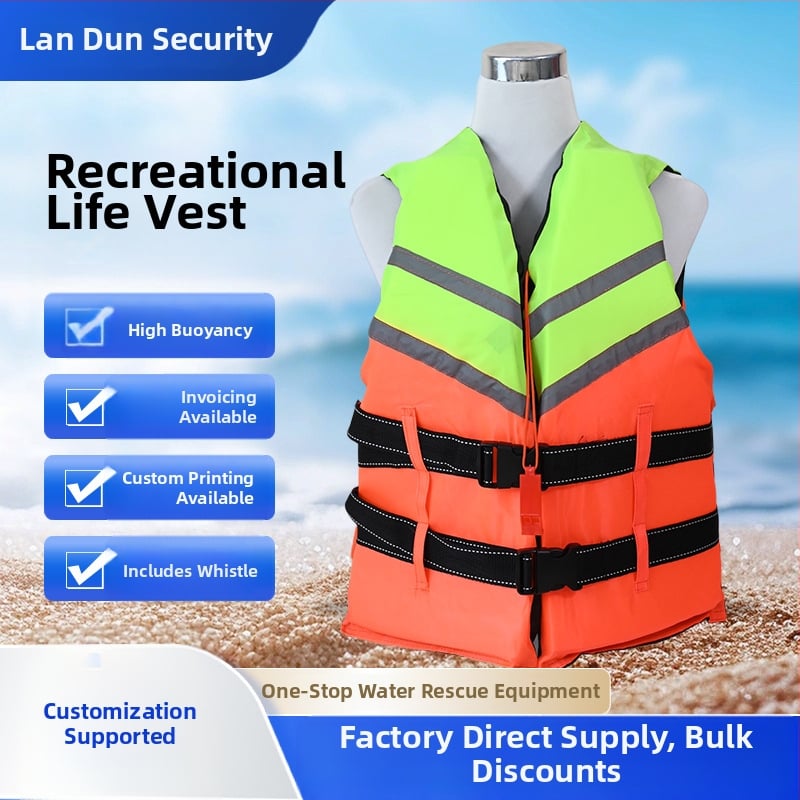 Pieaugušu glābšanas vestu, palielinātu un bieza, paredzēta izmantošanai uz kuģa, glābšanai, ūdenssportam un zvejai (Modelis: Life Jacket; Preces numurs: DD1017475374; Pielāgota apstrāde: Atbalsts; Importēta: Nē)