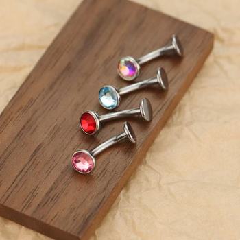 Nabeles nagla ar viļņainu maliņu, Čehijas dimants, G23 titāna iekšējā vītne, pulēta vienkārša forma