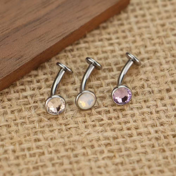 Nabeles nagla ar viļņainu maliņu, Čehijas dimants, G23 titāna iekšējā vītne, pulēta vienkārša forma