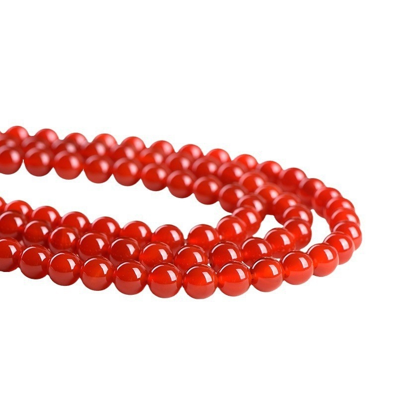 Jiuya Crystal Prirodni crveni ahat slobodne perle za DIY nakit – okrugle perle od ahata, poluproizvodi