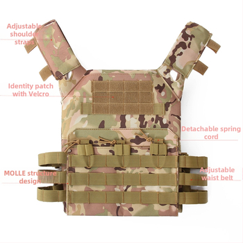 Taktiskā veste ar maskēšanās rakstu, 600D Oxford audums, elpojošs, ūdensizturīgs, UV aizsardzība