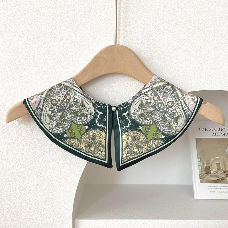 Yi Jue női galléros sál, gyöngyös kapoccsal, totem mintázat, poliészter szövés belső poliészter bélés, japán-koreai édes stílus, tavasz 2023