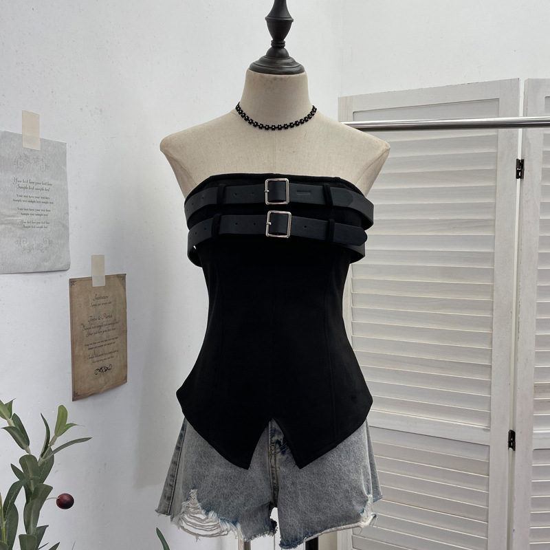 Poliestera bezplecu tops ar krūšu spilventiņu, pretslīdēšanas lentu un vidukļa jostu