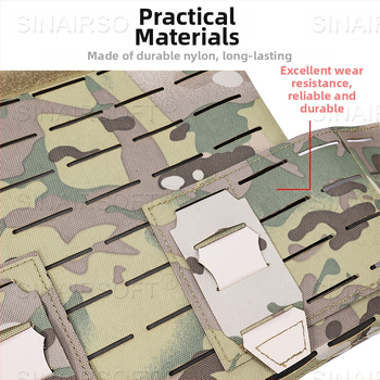 Nylon taktiskā veste – kamuflāžas raksts, izturīga pret nolietojumu, universāla, 1.1 kg