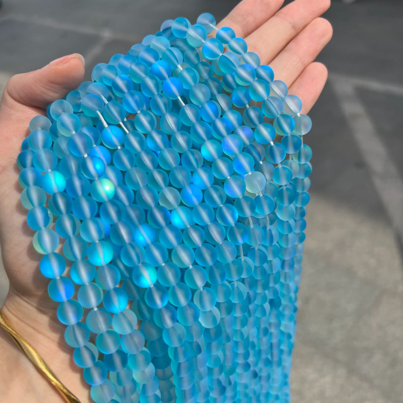 DIY set slobodnih perlica – poluproizvodi, prirodni kamen i kristal, šarene okrugle staklene perle za izradu nakita